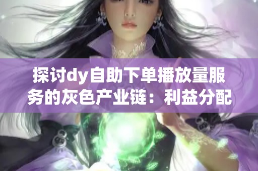 探讨dy自助下单播放量服务的灰色产业链：利益分配与负担分析