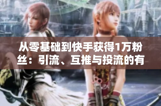 从零基础到快手获得1万粉丝：引流、互推与投流的有效性分析