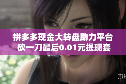 拼多多现金大转盘助力平台 砍一刀最后0.01元提现套路揭秘