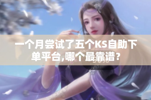 一个月尝试了五个KS自助下单平台,哪个最靠谱? 一个月尝试了五个KS自助下单平台,哪个最靠谱?