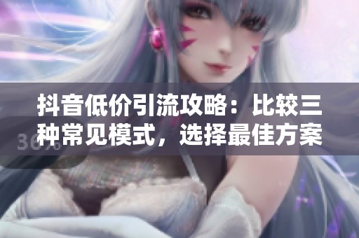 抖音低价引流攻略:比较三种常见模式,选择最佳方案 抖音低价引流攻略:比较三种常见模式,选择最佳方案
