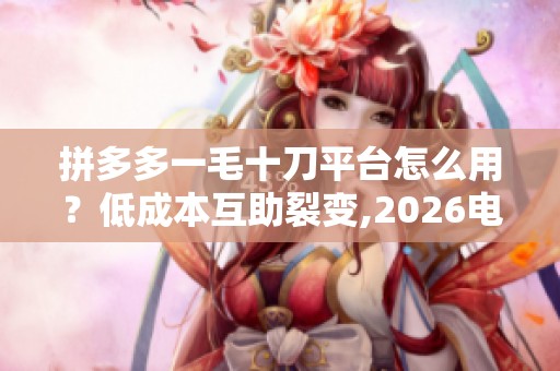 拼多多一毛十刀平台怎么用？低成本互助裂变,2026电商增长新出路