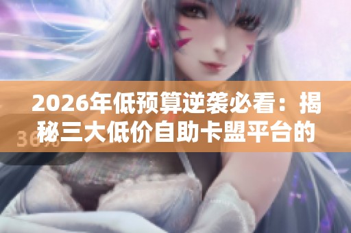 2026年低预算逆袭必看:揭秘三大低价自助卡盟平台的优缺点解析 2026年低预算逆袭必看:揭秘三大低价自助卡盟平台的优缺点解析