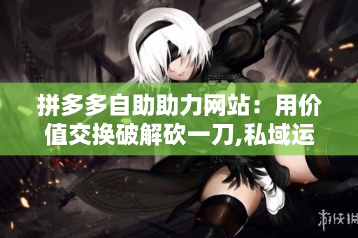 拼多多自助助力网站:用价值交换破解砍一刀,私域运营新模式 拼多多自助助力网站:用价值交换破解砍一刀,私域运营新模式