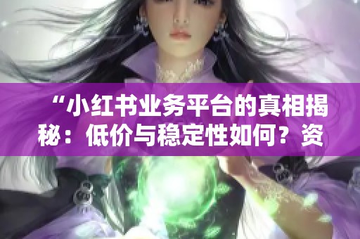 “小红书业务平台的真相揭秘：低价与稳定性如何？资深用户体验深入分析”
