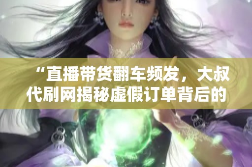 “直播带货翻车频发,大叔代刷网揭秘虚假订单背后的真相” “直播带货翻车频发,大叔代刷网揭秘虚假订单背后的真相”