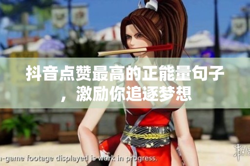 抖音点赞最高的正能量句子，激励你追逐梦想