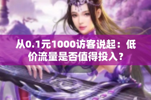 从0.1元1000访客说起：低价流量是否值得投入？