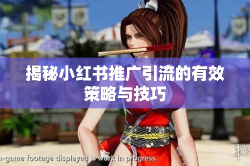 揭秘小红书推广引流的有效策略与技巧 揭秘小红书推广引流的有效策略与技巧
