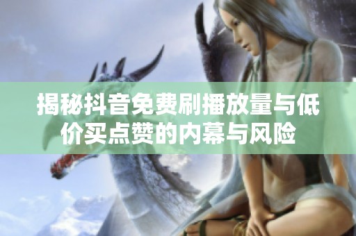 揭秘抖音免费刷播放量与低价买点赞的内幕与风险 揭秘抖音免费刷播放量与低价买点赞的内幕与风险