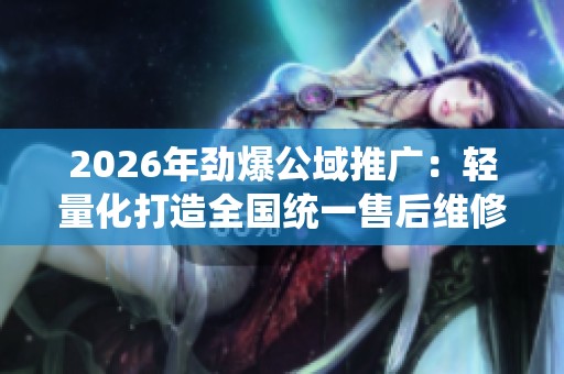 2026年劲爆公域推广：轻量化打造全国统一售后维修网络平台