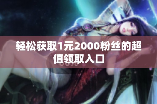 轻松获取1元2000粉丝的超值领取入口