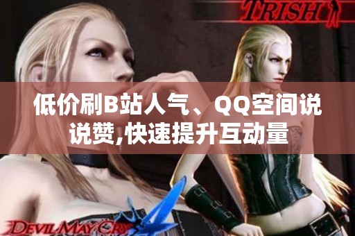 低价刷B站人气、QQ空间说说赞,快速提升互动量