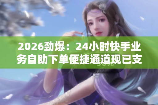 2026劲爆:24小时快手业务自助下单便捷通道现已支持QQ支付一键搞定 2026劲爆:24小时快手业务自助下单便捷通道现已支持QQ支付一键搞定