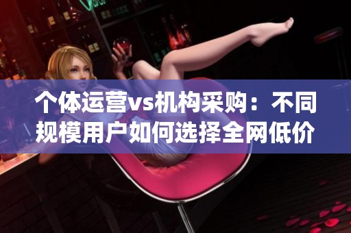 个体运营vs机构采购:不同规模用户如何选择全网低价dy播放量网站 个体运营vs机构采购:不同规模用户如何选择全网低价dy播放量网站