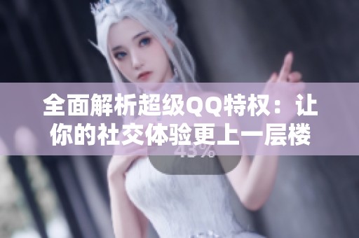 全面解析超级QQ特权:让你的社交体验更上一层楼 全面解析超级QQ特权:让你的社交体验更上一层楼