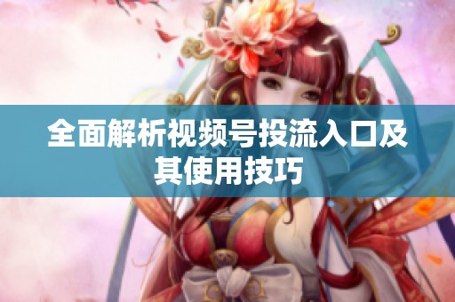 全面解析视频号投流入口及其使用技巧 全面解析视频号投流入口及其使用技巧