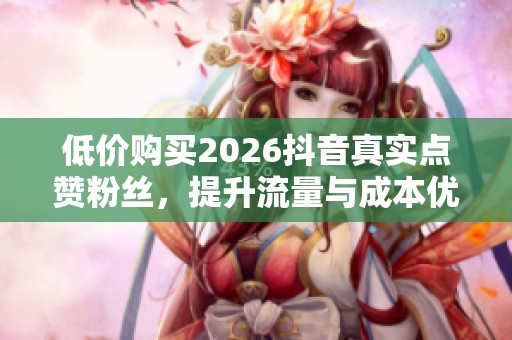 低价购买2026抖音真实点赞粉丝，提升流量与成本优势