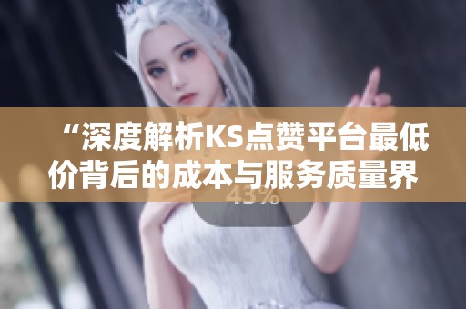 “深度解析KS点赞平台最低价背后的成本与服务质量界限”