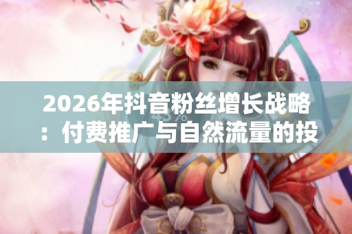 2026年抖音粉丝增长战略:付费推广与自然流量的投资对比 2026年抖音粉丝增长战略:付费推广与自然流量的投资对比